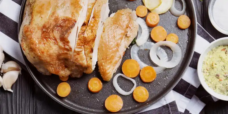 Cooked chicken back