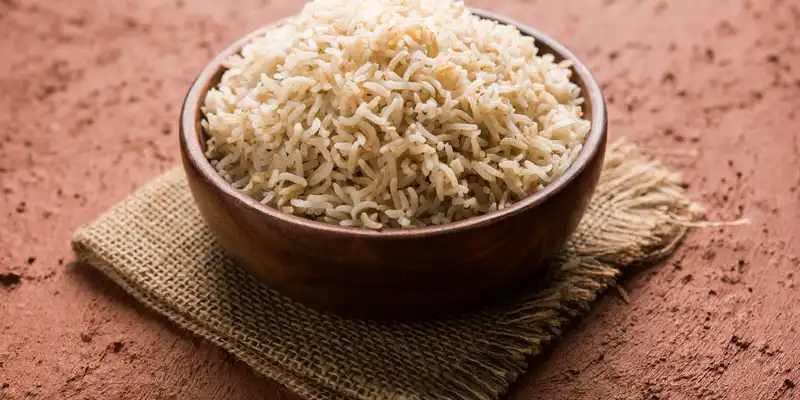 Cooked long grain brown rice