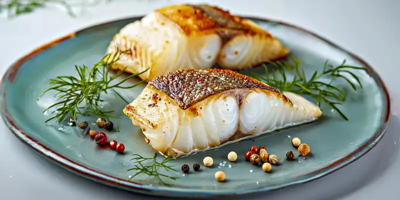 Baked or broiled sturgeon